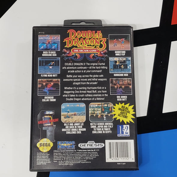 Sega Genesis Double Dragon 3 The Arcade Game Retro Vintage Video Game R
