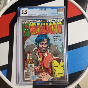 Iron Man #128 Demon in a Bottle CGC 5.5 White Pages R 15302