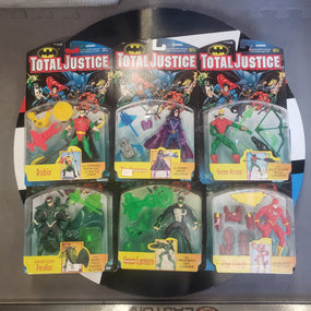 Lot of 6 DC Total Justice Action Figures Parallax Green Lantern Green Arrow Robin Huntress The Flash