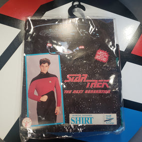 Star Trek The Next Generation Uniform Costume Shirt Large Green Blue Teal Science with Pips Rubies TNG