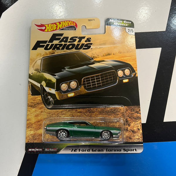 Hot Wheels Fast & Furious '72 Ford Gran Torino Sport | Verde | Premium 2/5 | Modellino Auto Da Collezione