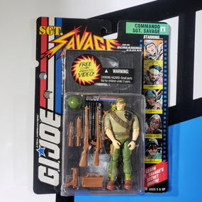 GI Joe Commando Sgt. Savage Action Figure with 22 Minute Animated Video VHS