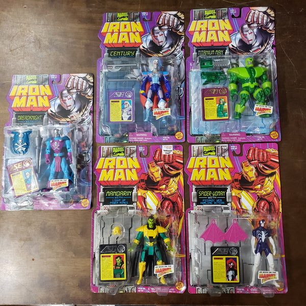 Lot of 5 Marvel ToyBiz Iron Man Action Figures Century Dreadknight