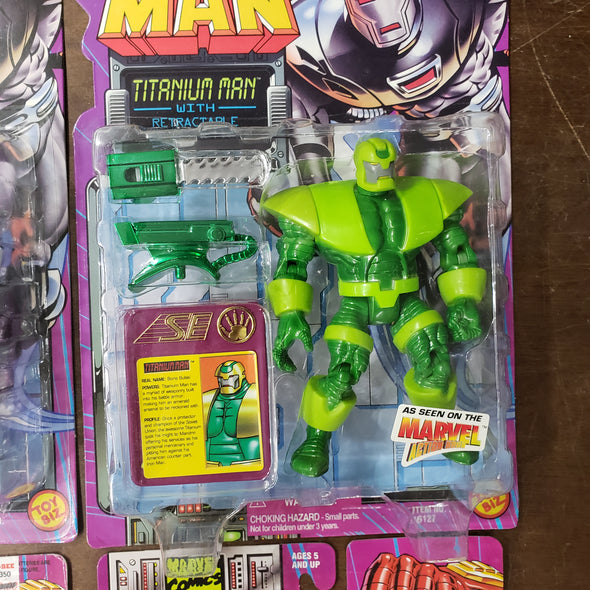 Lot of 5 Marvel ToyBiz Iron Man Action Figures Century Dreadknight Titanium Man Mandarin Spider-Woman