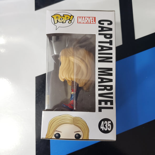 Funko Pop 435 Marvel Unmasked Captain Marvel with Jacket Hot Topic Exclusive Vinyl Bobble-Head Figure
