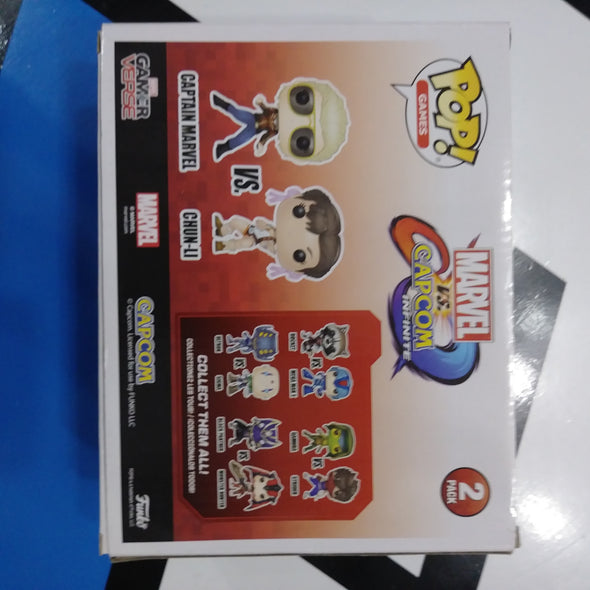 Funko Pop Gamerverse 2 Pack Captain Marvel vs Chun-Li Capcom Infinite Bobble-Head Vinyl Figure Set