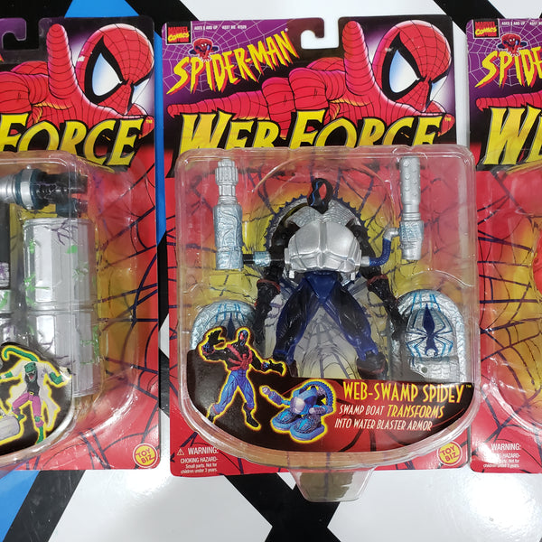 Lot of 3 Marvel ToyBiz Spider-Man Webforce Action Figures Spider