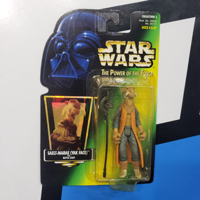 Kenner Star Wars Power of the Force Holographic Saelt-Marae Yak Face POTF Green Card Action Figure