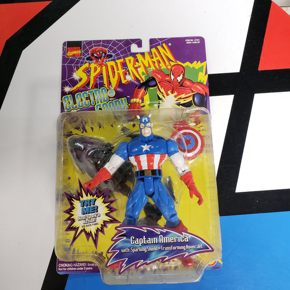 ToyBiz Marvel Comics Spider-Man Electro Spark Captain America Action Figure