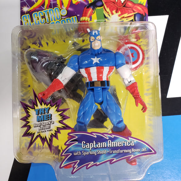 ToyBiz Marvel Comics Spider-Man Electro Spark Captain America Action Figure