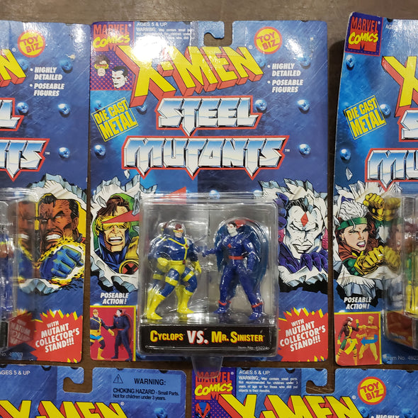 Lot of 7 Marvel ToyBiz X-Men Steel Mutants Gambit Bishop Cyclops Mr SInister Rogue Pyro Spy Wolverine Omega Red Civilian Wolverine Apocalypse Archangel Cable Stryfe Silver Samurai