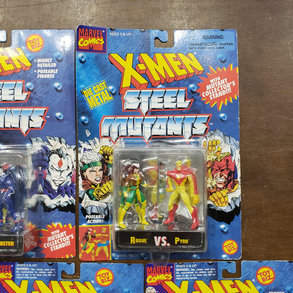 Lot of 7 Marvel ToyBiz X-Men Steel Mutants Gambit Bishop Cyclops Mr SInister Rogue Pyro Spy Wolverine Omega Red Civilian Wolverine Apocalypse Archangel Cable Stryfe Silver Samurai