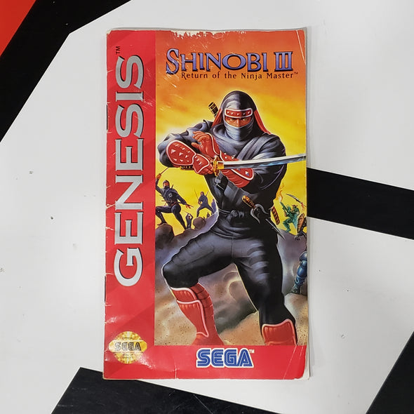 Sega Genesis Shinobi III 3 Return of the Ninja Master 1st Print Retro Vintage Video Game R