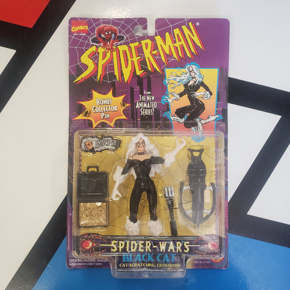 ToyBiz Marvel Comics Spider-Man Spider-Wars Black Cat Scratching Crossbow Action Figure
