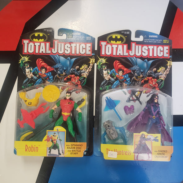 Lot of 6 DC Total Justice Action Figures Parallax Green Lantern Green Arrow Robin Huntress The Flash