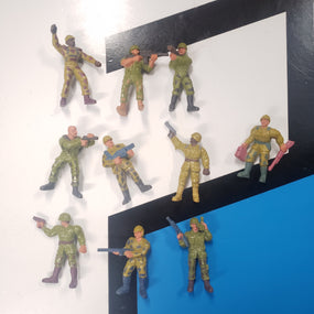 Vintage G.U.T.S. GUTS Complete Set of 10 Ground Troops Mini Action Figures Mattel