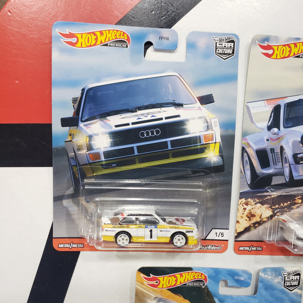 Hot Wheels Car Culture Hill Climbers 2020 Set Of 5 Audi Sport Quattro Porsche 934.5 Ford RS 200 Lancia 037 Volkswagen ID R 1:64 R16240