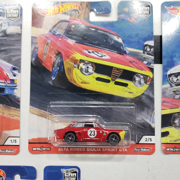 Hot Wheels Car Culture Door Slammers 2019 Set Of 5 '71 Porsche 911 Alfa Romeo Giulia Sprint GTA '71 Datsun 510 BMW 2002 '70 Ford Escort RS1600 1:64 R16241