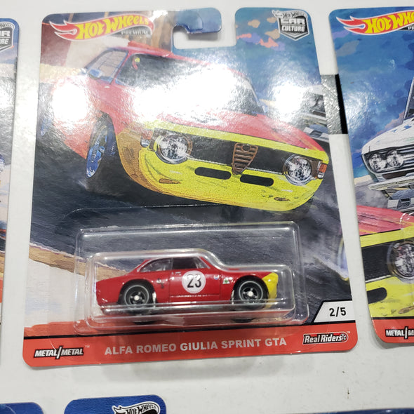 Hot Wheels Car Culture Door Slammers 2019 Set Of 5 '71 Porsche 911 Alfa Romeo Giulia Sprint GTA '71 Datsun 510 BMW 2002 '70 Ford Escort RS1600 1:64 R16241