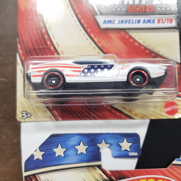 Hot Wheels Stars & Stripes 2019 Set Of 10 AMC Javelin AMX '71 Plymouth HEMI CUDA '64 Pontiac GTO '68 HEMI Barracuda '68 El Camino '70 Chevy Camaro RS Plymouth Duster Thruster '68 Plymouth Barracuda Super Stock HEMI '68 Mercury Cougar R16242