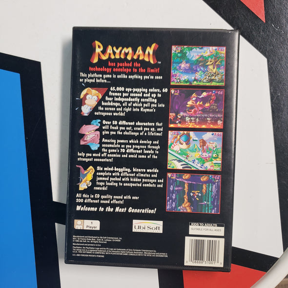 Playstation PS1 PSX Rayman Cardboard Long Box Video Game R16336