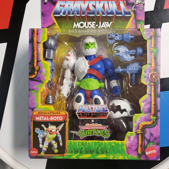 MOTU X TMNT - Mouse-Jaw Evil & Armed With M.O.U.S.E.R. - Masters Of The Universe Turtles Of Greyskull Mattel 2023 R16898