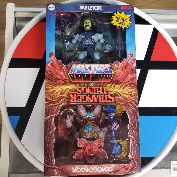 MOTU X Stranger Things - Skeletor & Demogorgon 2 Pack Action Figure Set - Masters Of The Universe Origins Mattel 2023 R16899