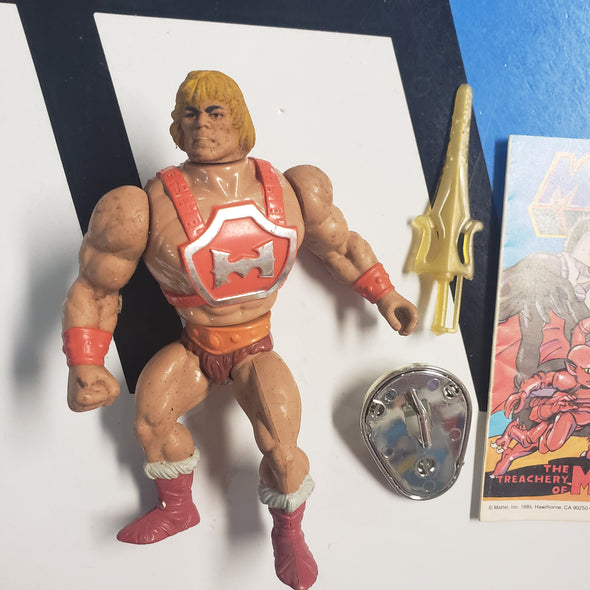 Vintage Masters of the Universe MOTU Thunder Punch He-Man With Comic The Treachery Of Modulok Action Figure R7125