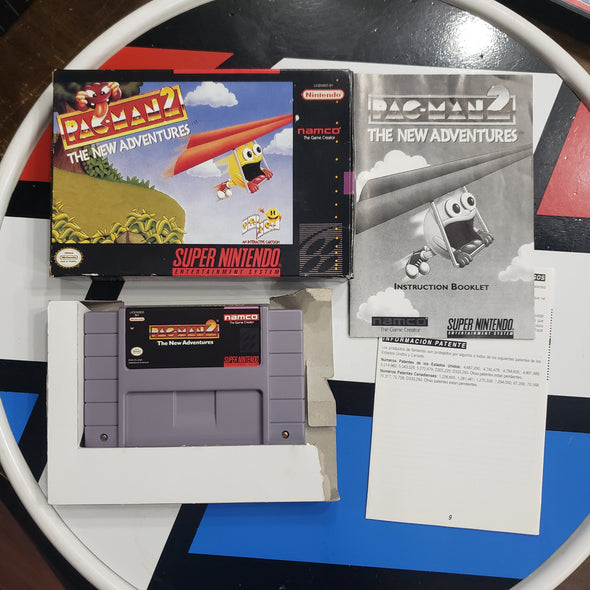 Nintendo SNES CIB Pac-Man 2 Super Nintendo Entertainment System Complete In Box Console Games R6157