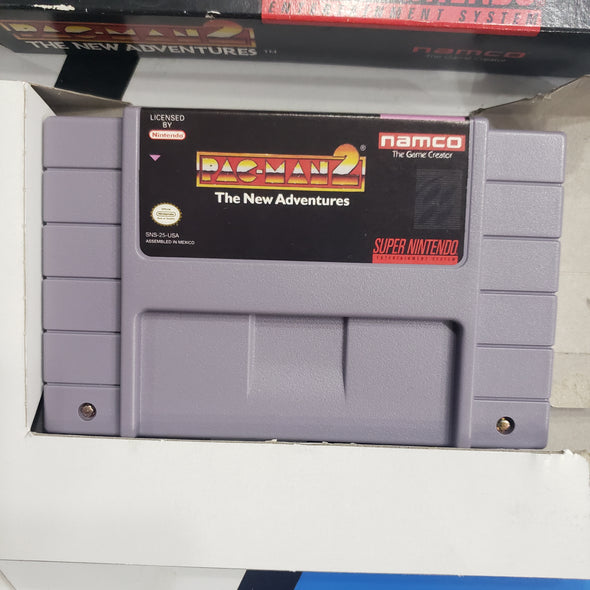 Nintendo SNES CIB Pac-Man 2 Super Nintendo Entertainment System Complete In Box Console Games R6157