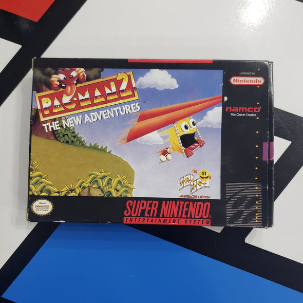 Nintendo SNES CIB Pac-Man 2 Super Nintendo Entertainment System Complete In Box Console Games R6157