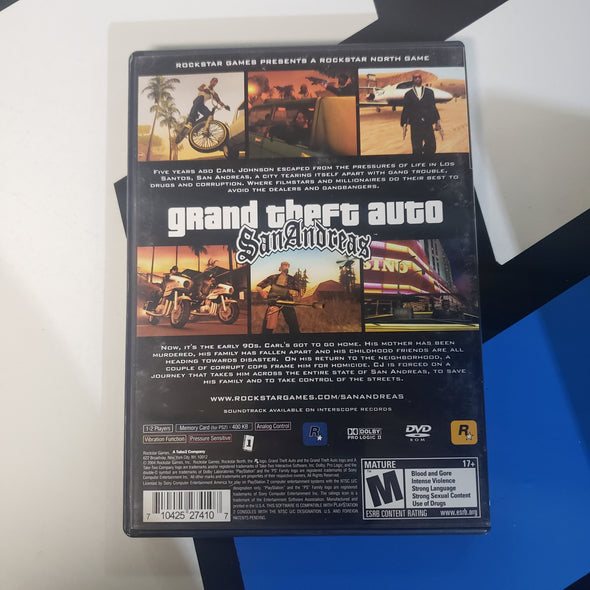 PlayStation PS2 Grand Theft Auto San Andreas Listing 2 Console Game R2610