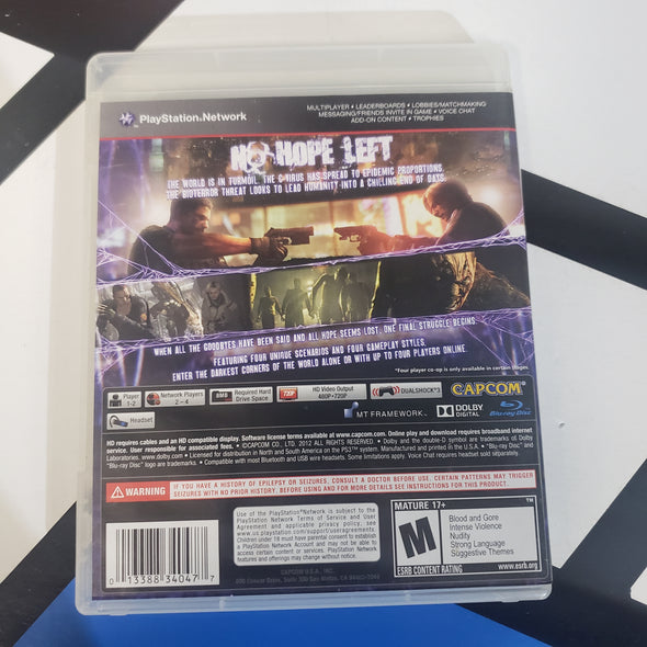 PlayStation PS3 Resident Evil 6 Console Game R18989