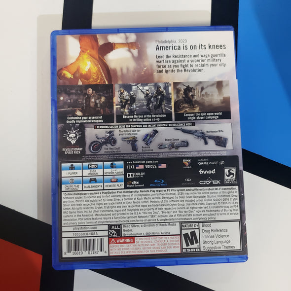 PlayStation PS4 Homefront The Revolution Console Game R19034