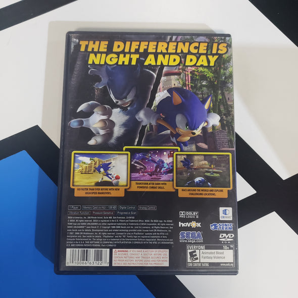 PlayStation PS2 Sonic Unleashed Console Game R19036