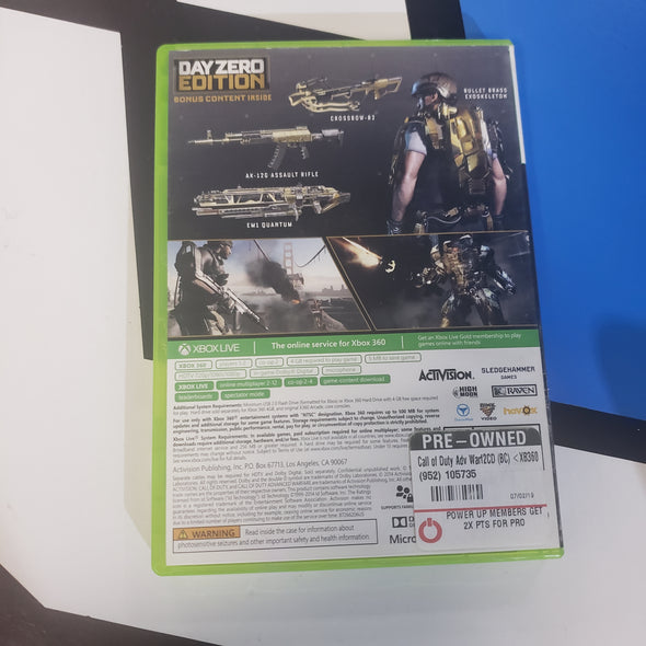 Microsoft Xbox 360 COD Advanced Warfare Day Zero Edition Console Game Call of Duty R19557
