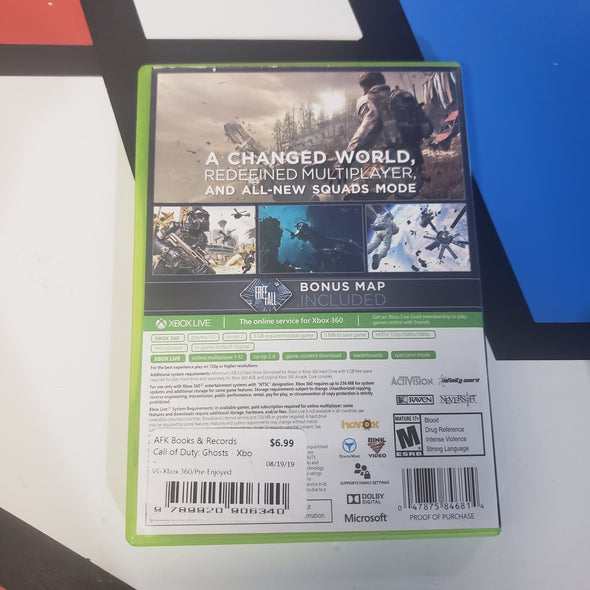 Microsoft Xbox 360 COD Ghosts Console Game Call of Duty R19556