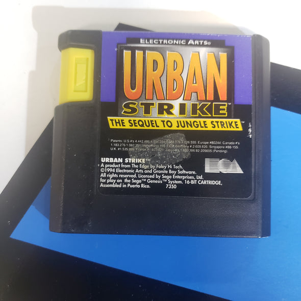 Sega Genesis Urban Strike The Sequel To Jungle Strike Console Game Cartridge Yellow Tab Larger Version R11689
