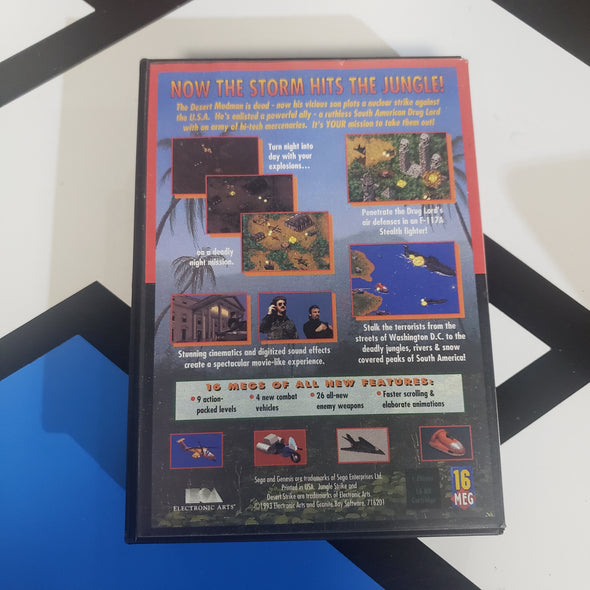 Sega Genesis Jungle Strike The Sequel To Desert Strike Console Game Cartridge R11672