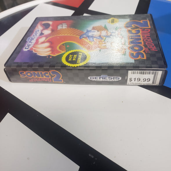 Sega Genesis Sonic the Hedgehog 2 Not For Resale Edition Console Game Cartridge R2393