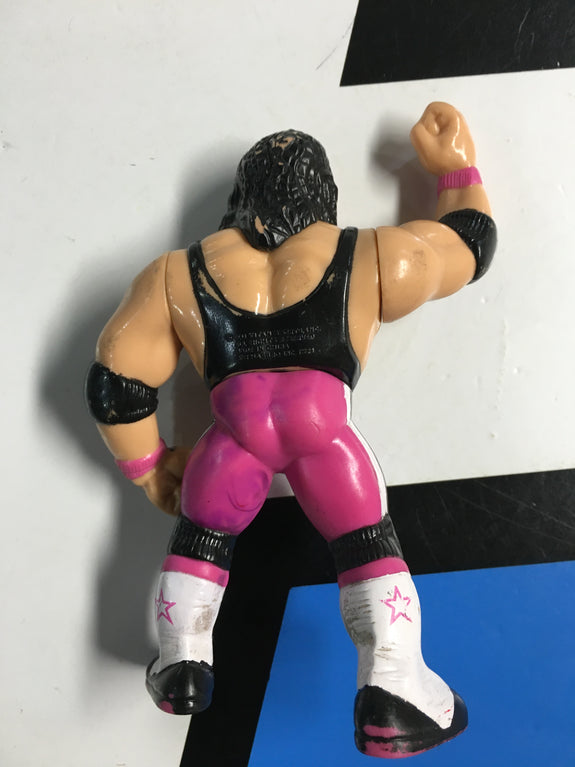 WWF Hasbro Series 4 Bret Hart (Black Shirt Pink Heart) With Hart Attack! 1992 Wrestling Action Figure R7089