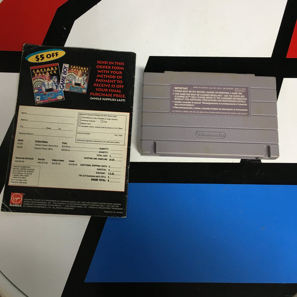 Nintendo SNES Super Caesars Palace Super Nintendo Entertainment System R18334