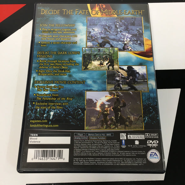 PlayStation PS2 Lord Of The Rings The Two Towers LOTR R1602