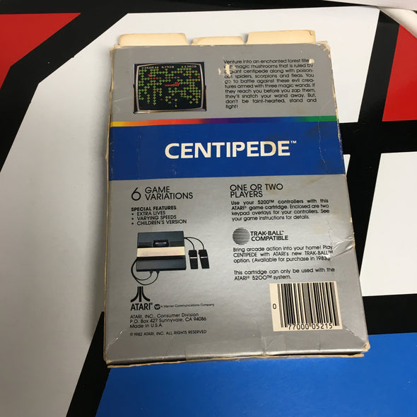 Atari 5200 In Box Centipede With Manual No Overlays R17462