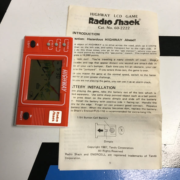 LCD & LED Video Games Highway Square Version Radio Shack Handheld Electronic Game R18669
