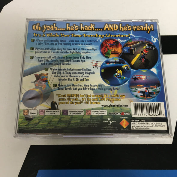 PlayStation PS1 Crash Bandicoot 3: Warped III Console Game Disc R1216