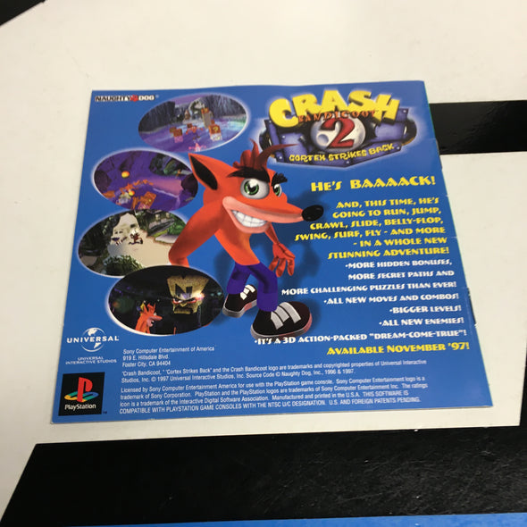 Playstation PS1 PSX Crash Bandicoot Greatest Hits Video Game Console Game Disc R1214