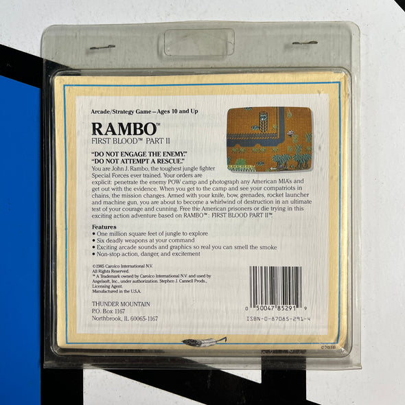 Commodore 64 Rambo First Blood Pt II Stallone Retro Vintage PC Video Game R 16021