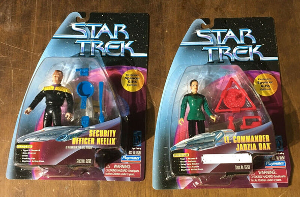 Lot of 2 Playmates Star Trek Voyager Neelix Deep Space 9 Jadzia Dax Spencer Gifts Exclusive Action Figures