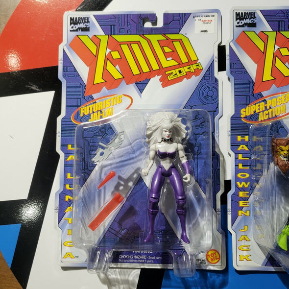 Lot of 2 Marvel ToyBiz Uncanny X-Men 2099 La Lunatica + Halloween Jack Action Figure Set